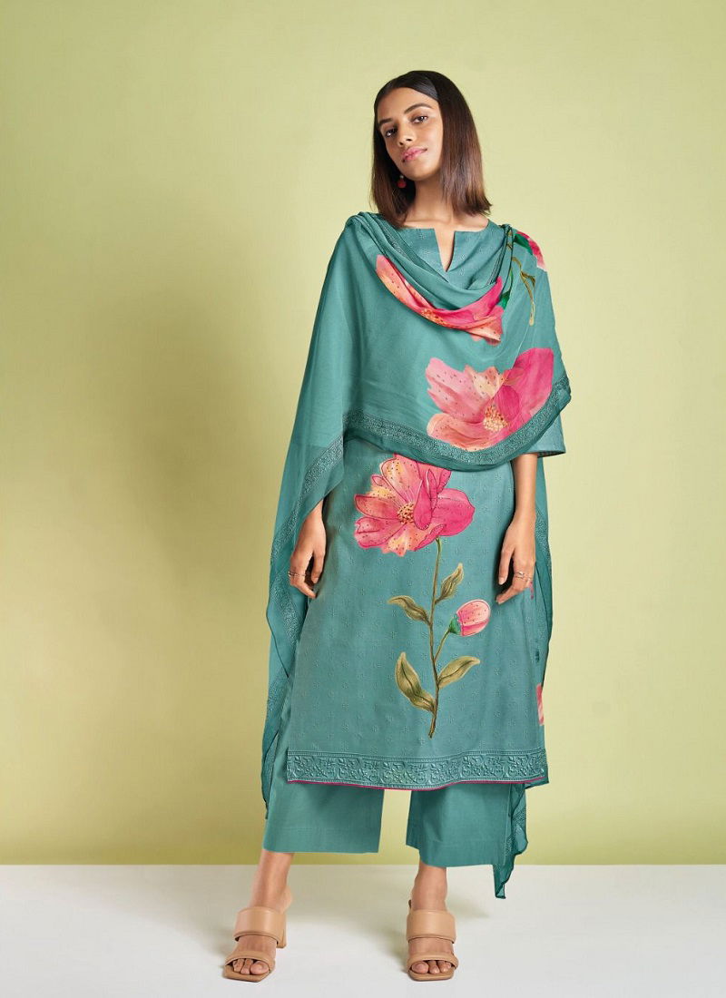 Barsana 1875 By Ganga Handwork With Printed Suits